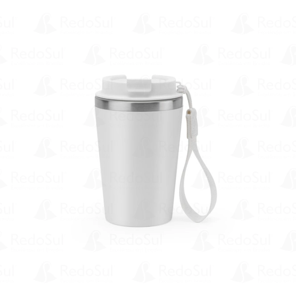 Copo de viagem personalizado em aço inox reciclado com parede dupla 460 ml Copo de viagem personalizado em aço inox reciclado com parede dupla 460 ml